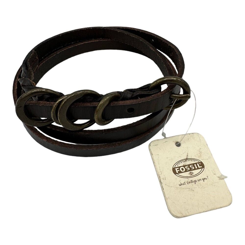 Fossil Multi Ring Keeper Chocolate Brown Leather … - image 1